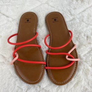 Shade & Shore Women’s Pink/Red Strappy Sandals